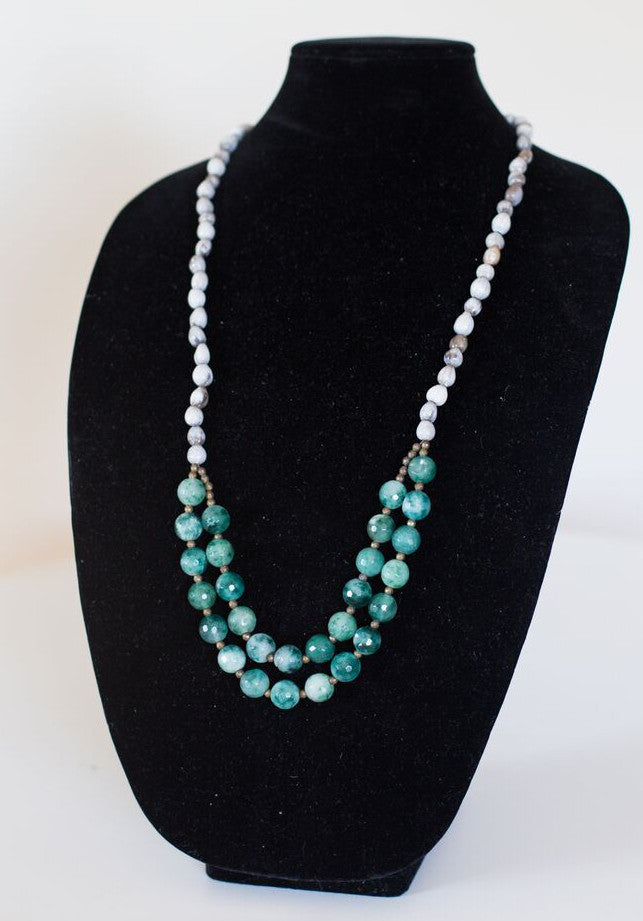 Green Jade Drop-Down Seed Necklace